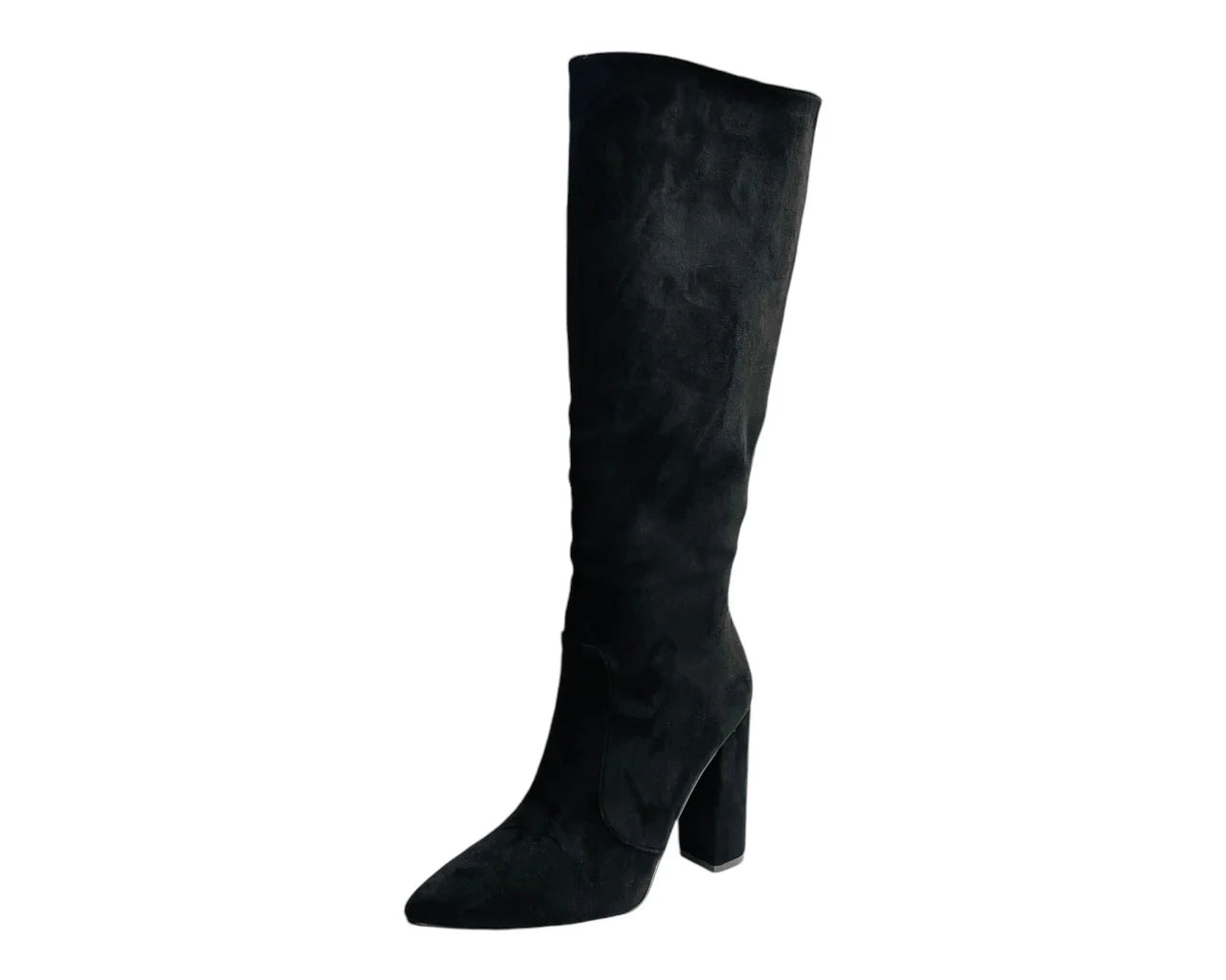 Women's Faux Suede Block Heel Knee High Boots