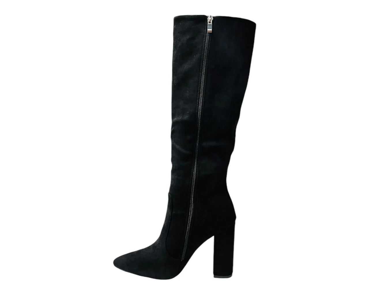 Women's Faux Suede Block Heel Knee High Boots
