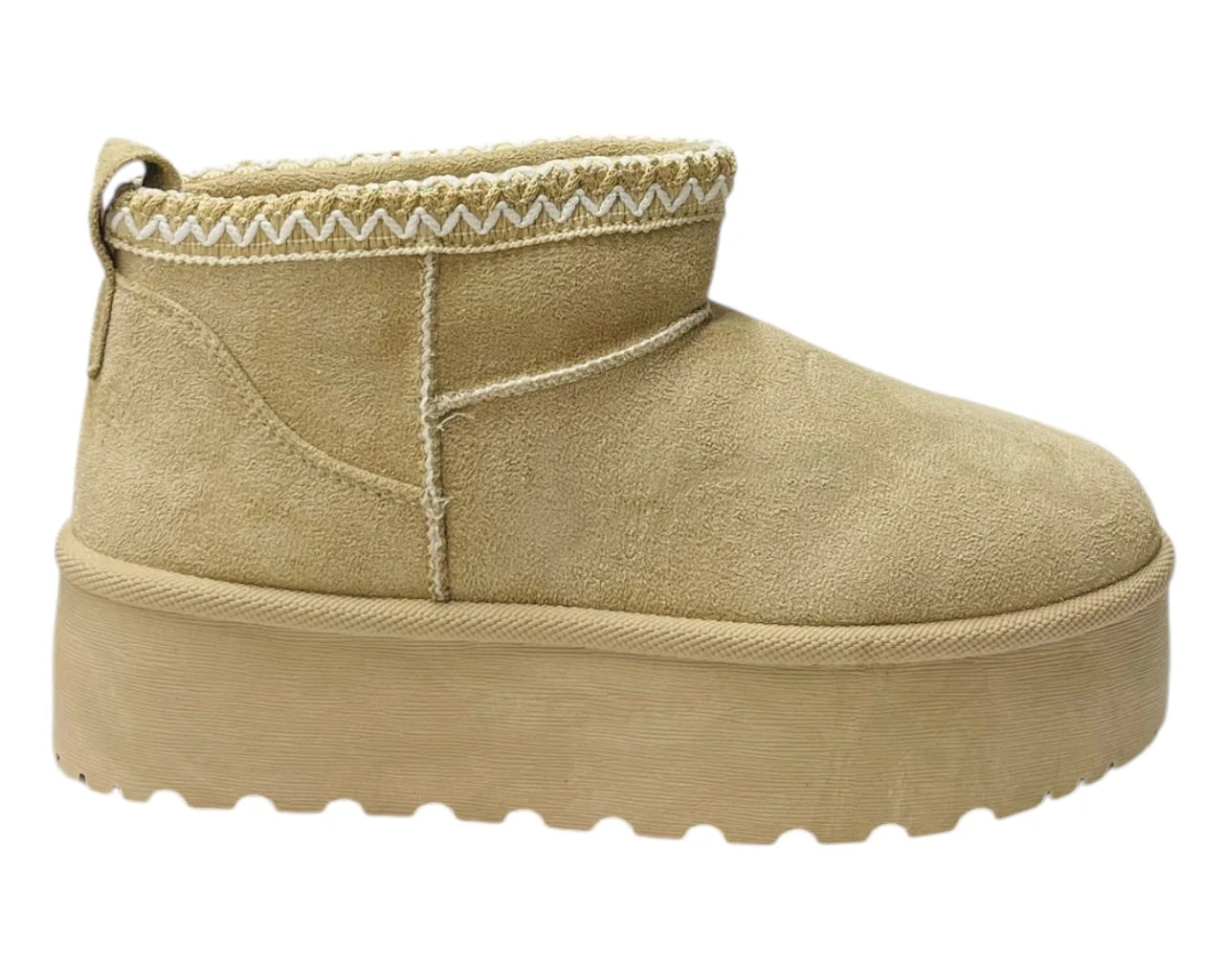 Women's Faux Fur Lining Platform Mini Ankle Boots