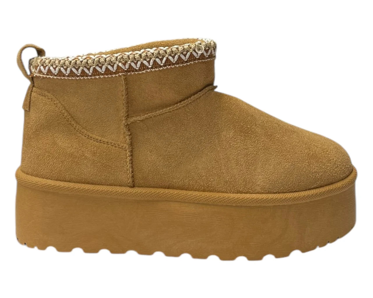 Women's Faux Fur Lining Platform Mini Ankle Boots