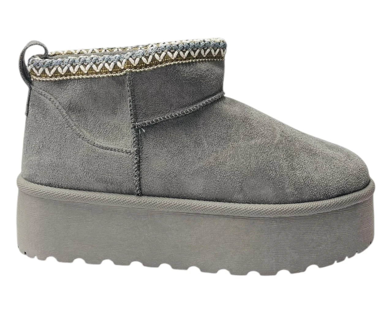 Women's Faux Fur Lining Platform Mini Ankle Boots