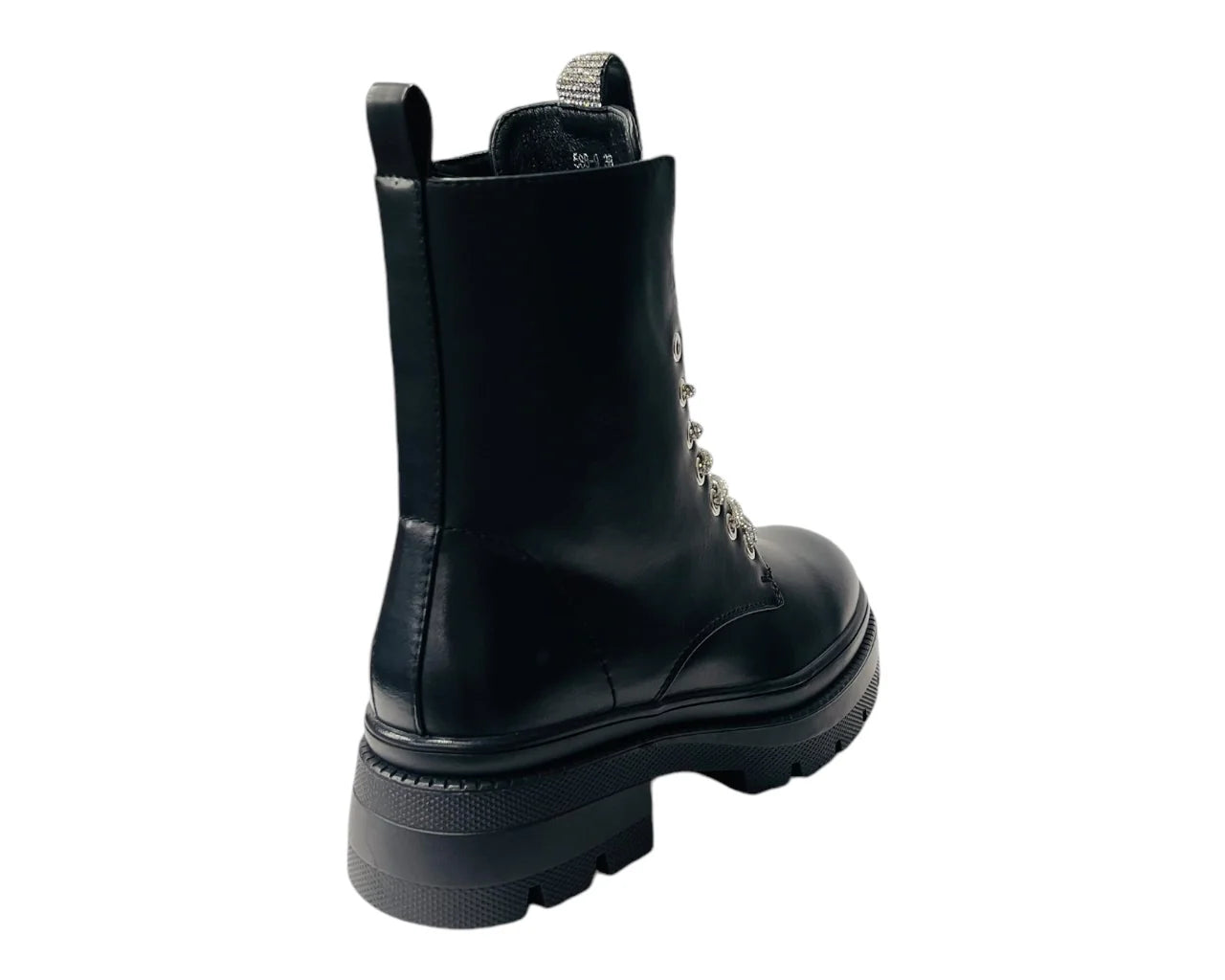 Women's Rhinestone Faux Leather Ankle Boots