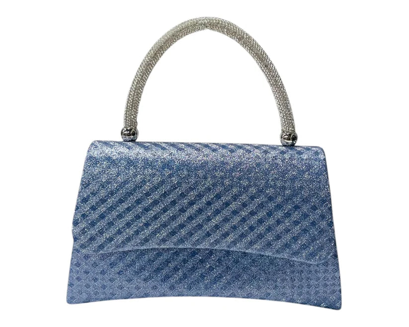 Women's Diamante Glitter Clutch Tote Bag