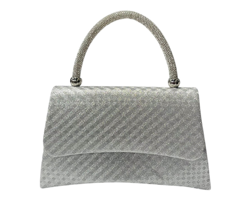 Women's Diamante Glitter Clutch Tote Bag