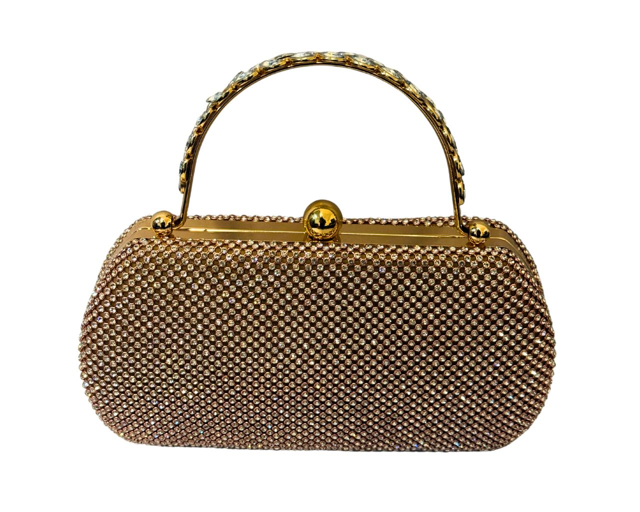 Women Elegant Box Bag with Zircon Embellishments, Decorative Handles & Detachable Chain