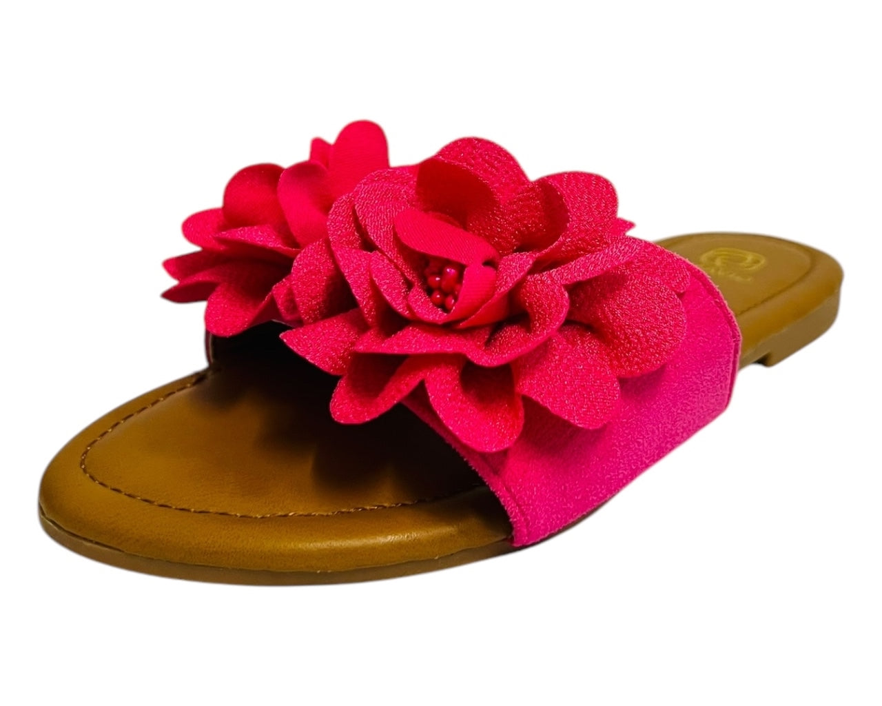 Women's Lightweight Open Toe Floral Deco Flat Sliders
