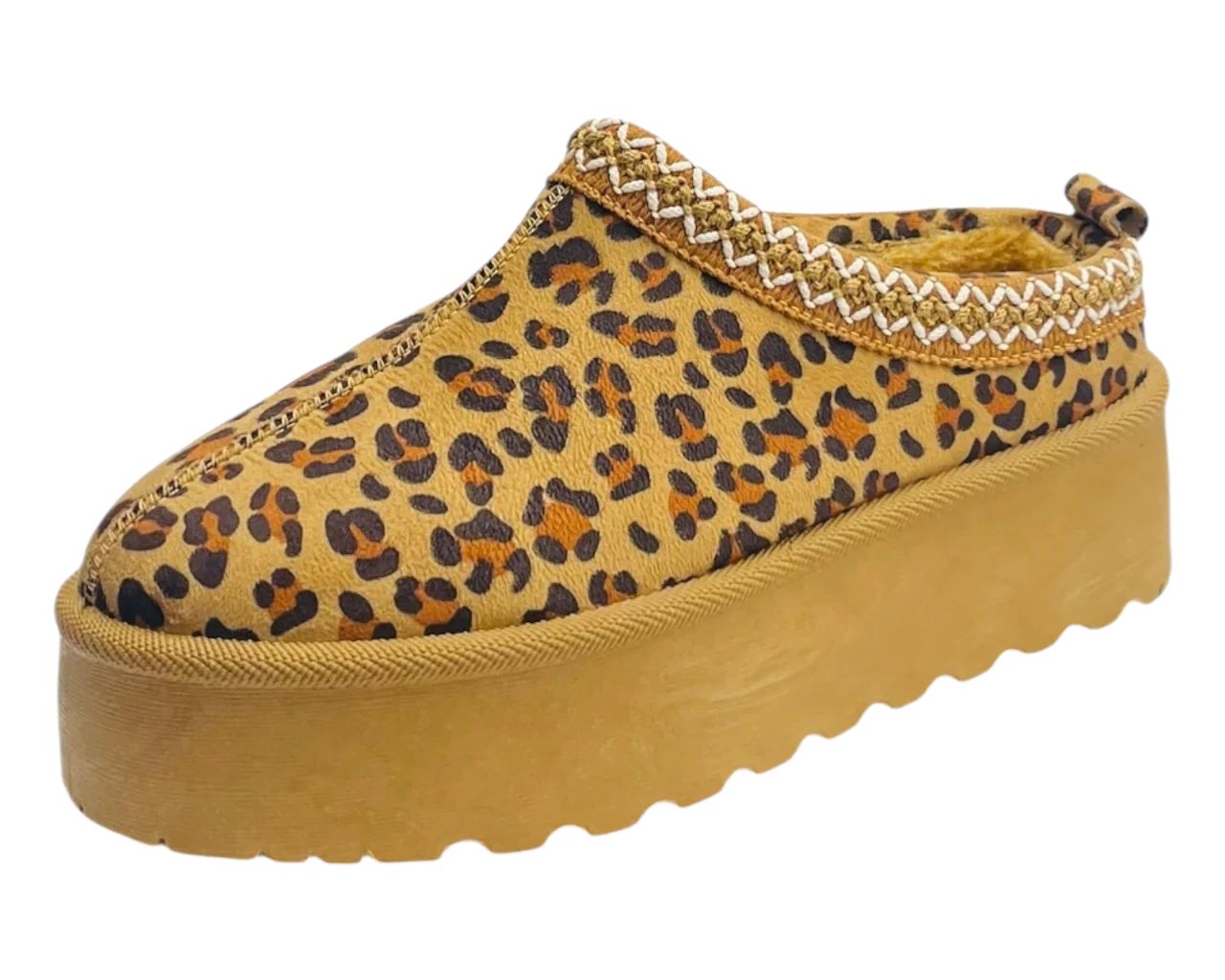 Faux Fur Lined Aztec Platform Shoes