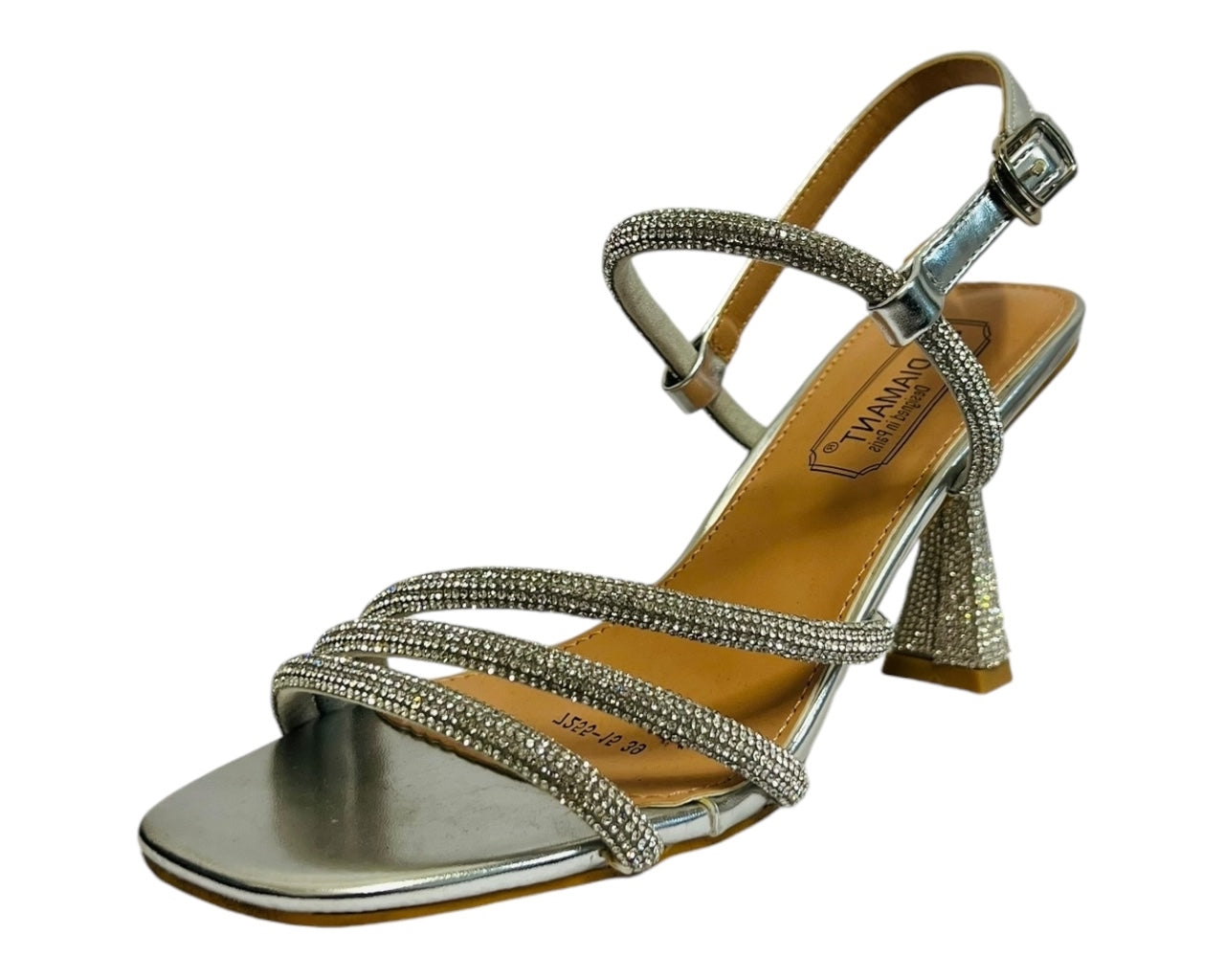 Women's Diamante Strappy Spool Heel Shoes
