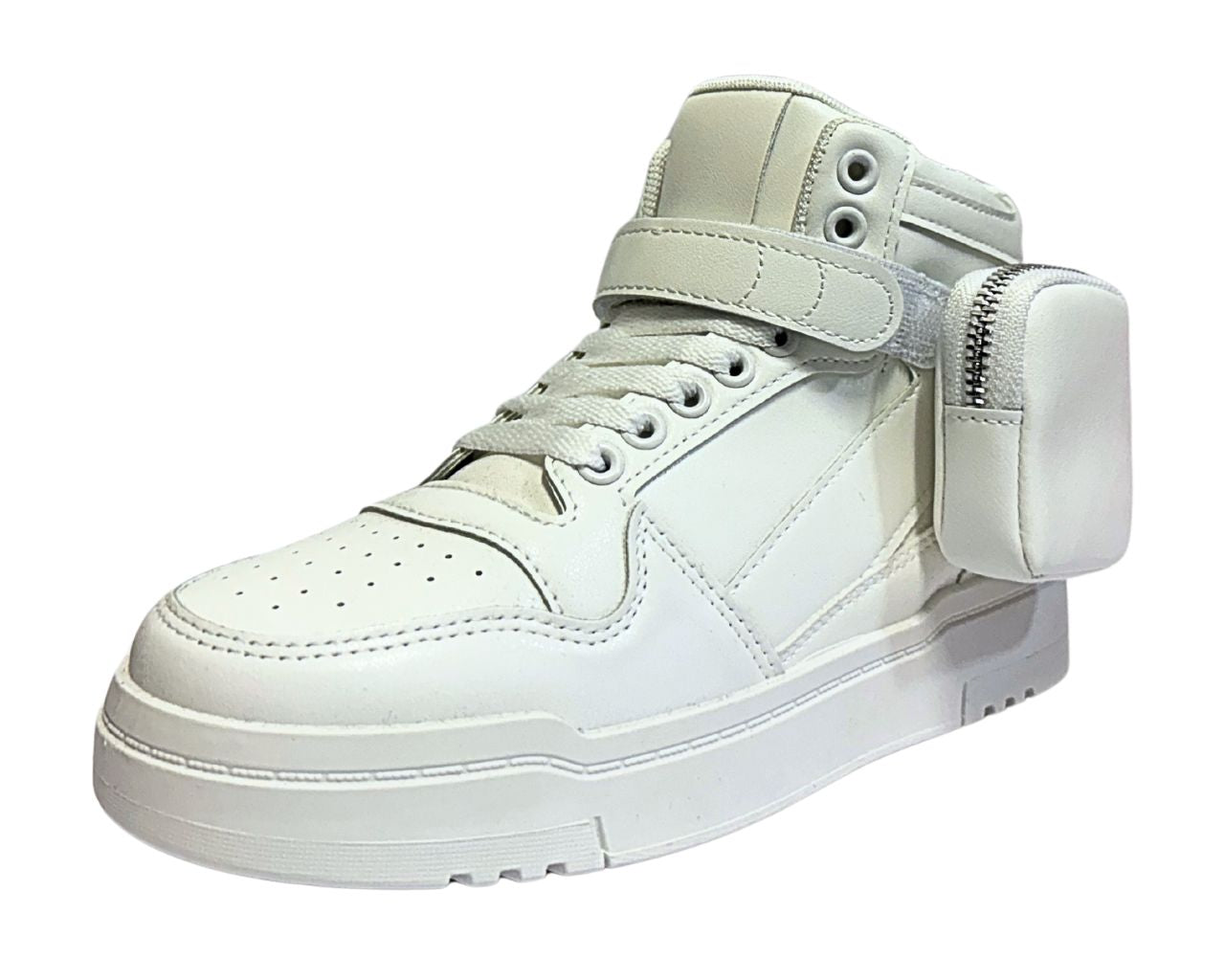 Women's Faux Leather Chunky Sole Lace Up And side Pocket Ankle Trainers