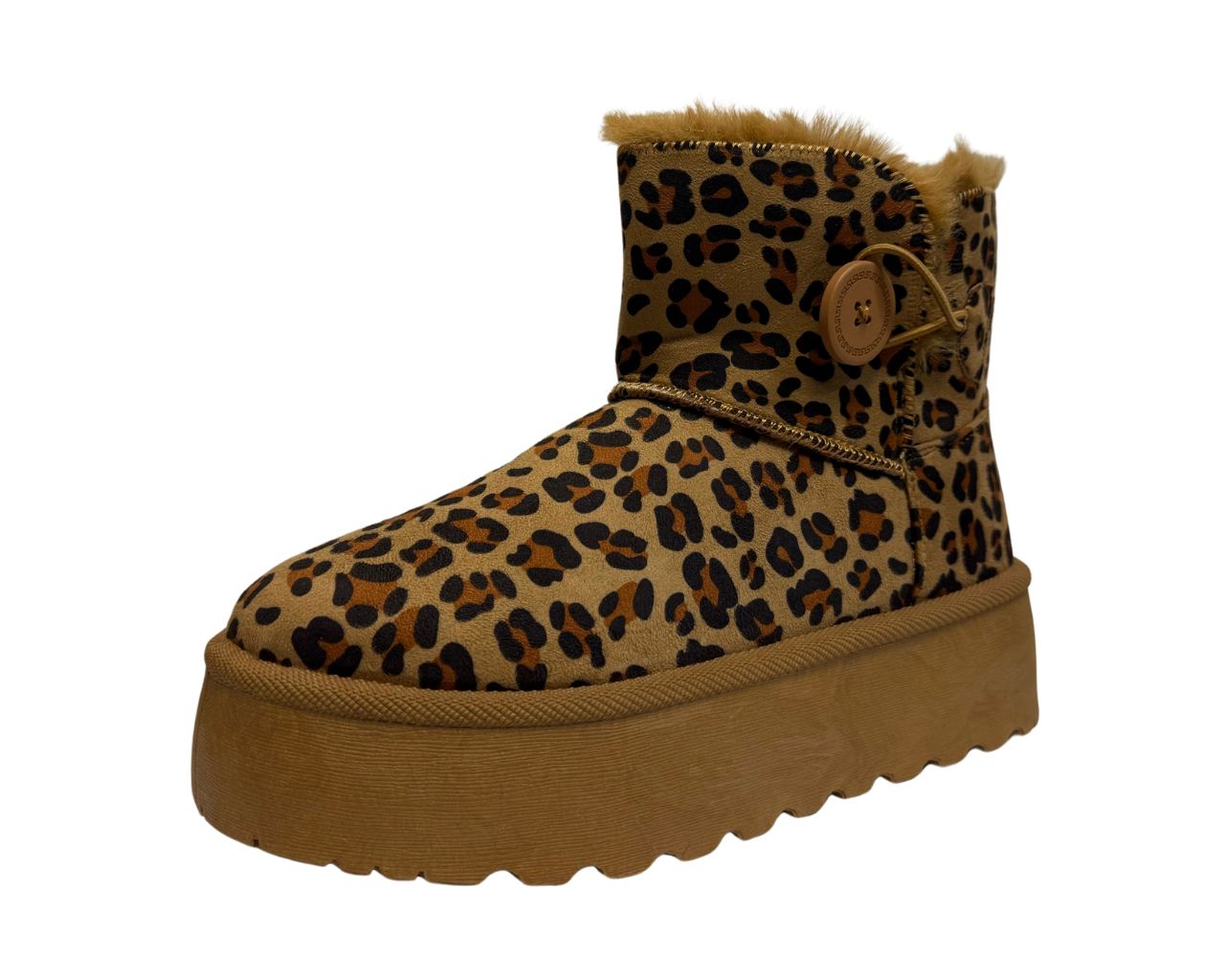 Women's Faux Fur Lining Platform Mini Ankle Boots