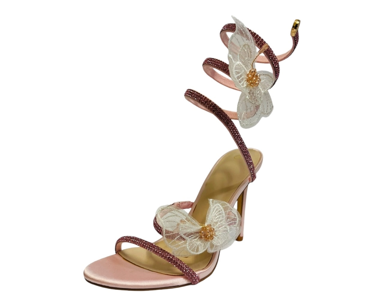 Women's Diamante Snake Butterfly Anklet High Heel Shoes