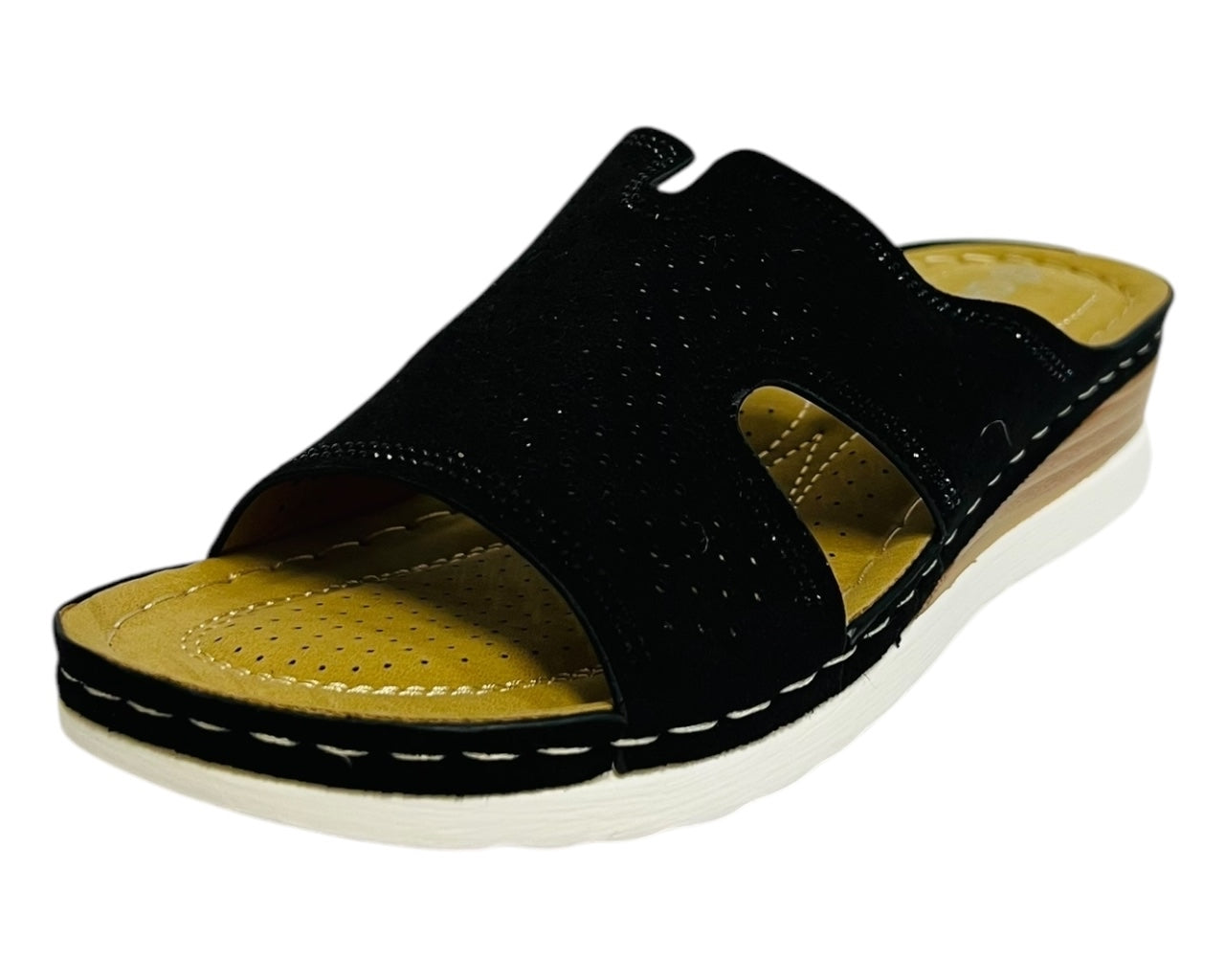 Women's Cross Strap Lightweight Mules Wedge Slider