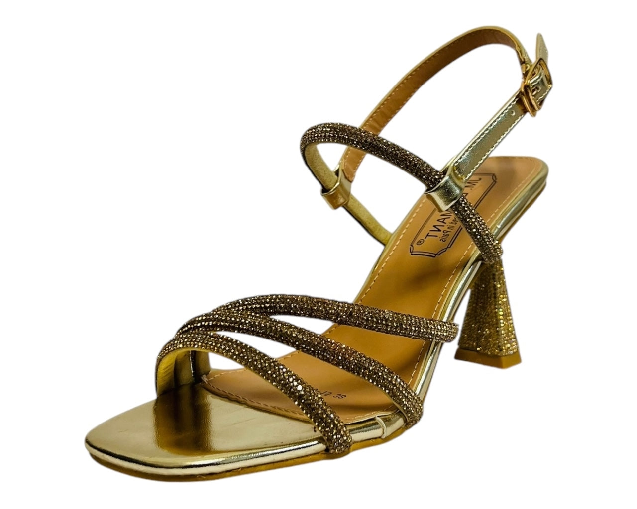 Women's Diamante Strappy Spool Heel Shoes