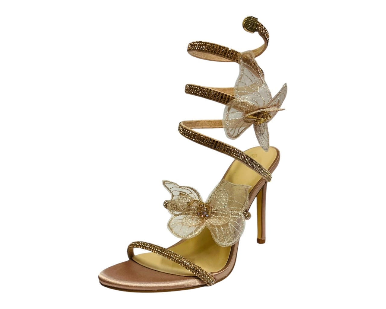 Women's Diamante Snake Butterfly Anklet High Heel Shoes