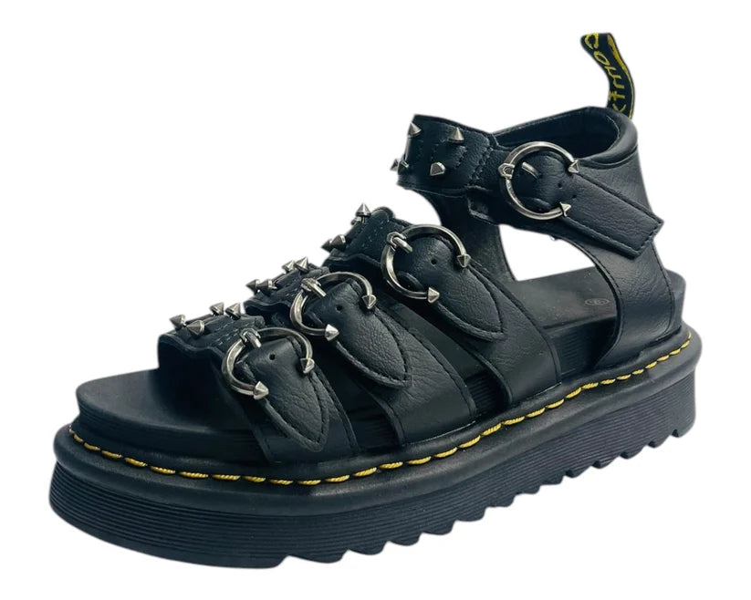 Women's Ankle Strap Hardware Pierced Sandals