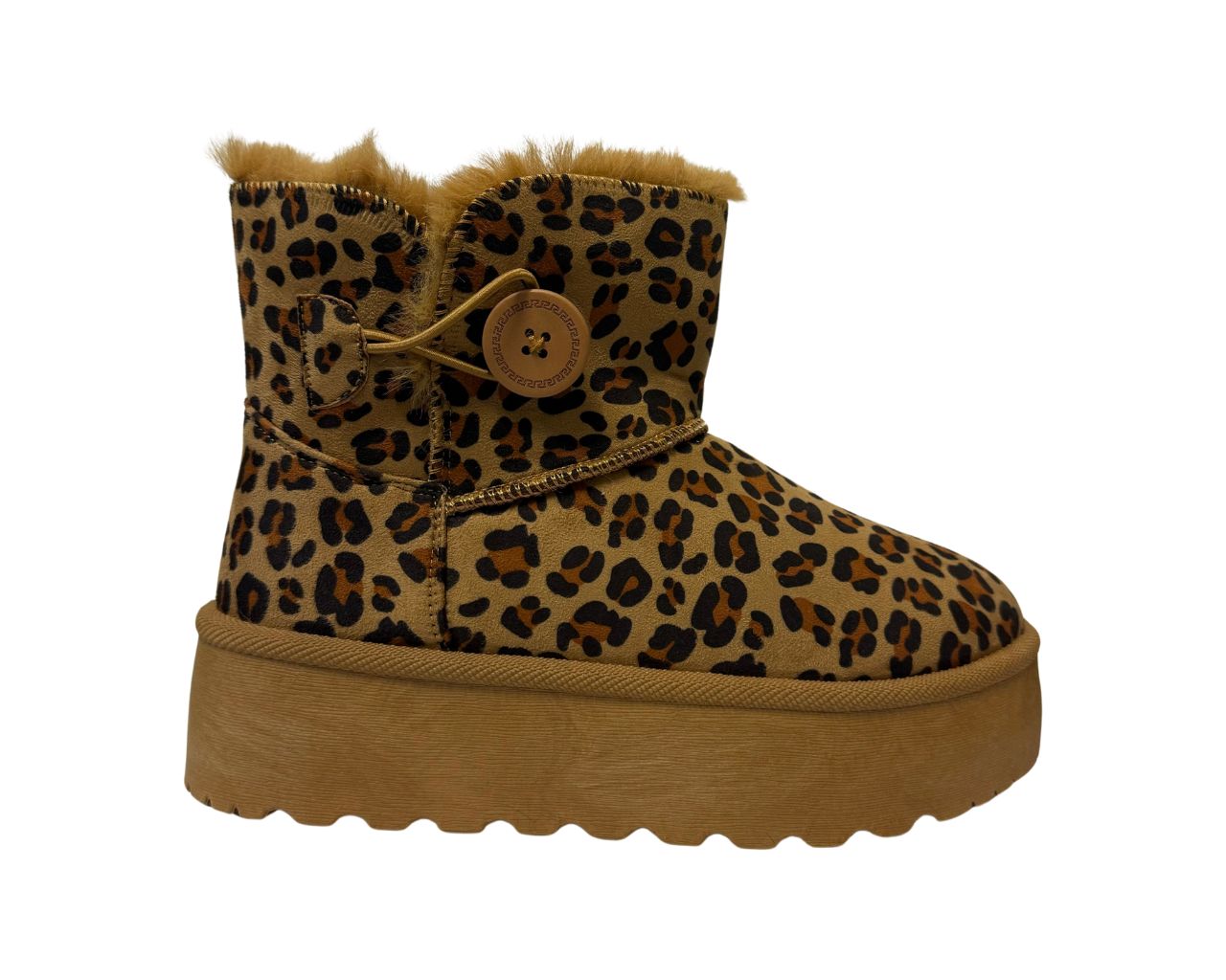 Women's Faux Fur Lining Platform Mini Ankle Boots