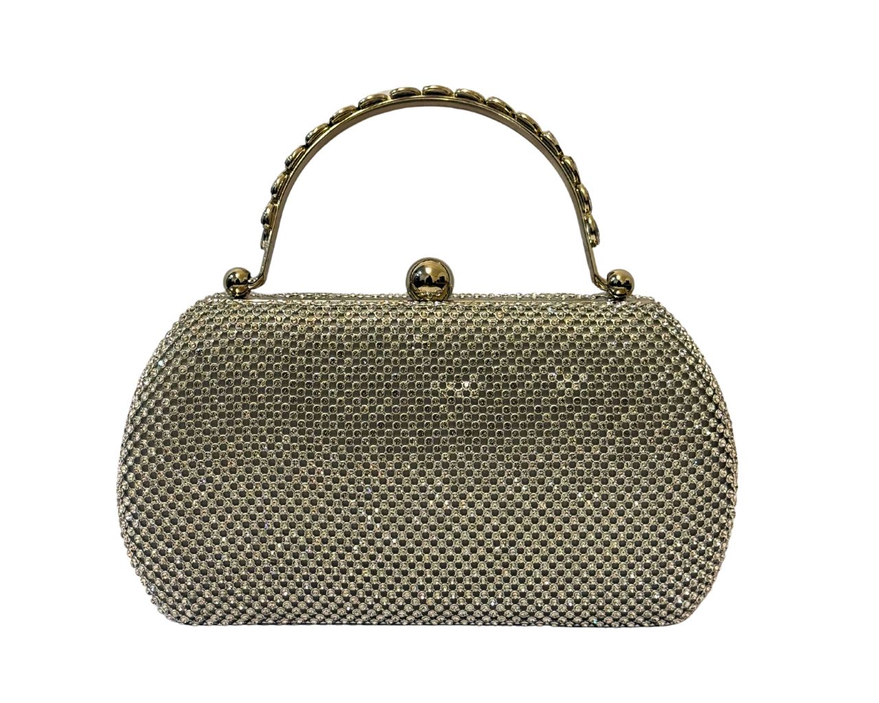 Women Elegant Box Bag with Zircon Embellishments, Decorative Handles & Detachable Chain