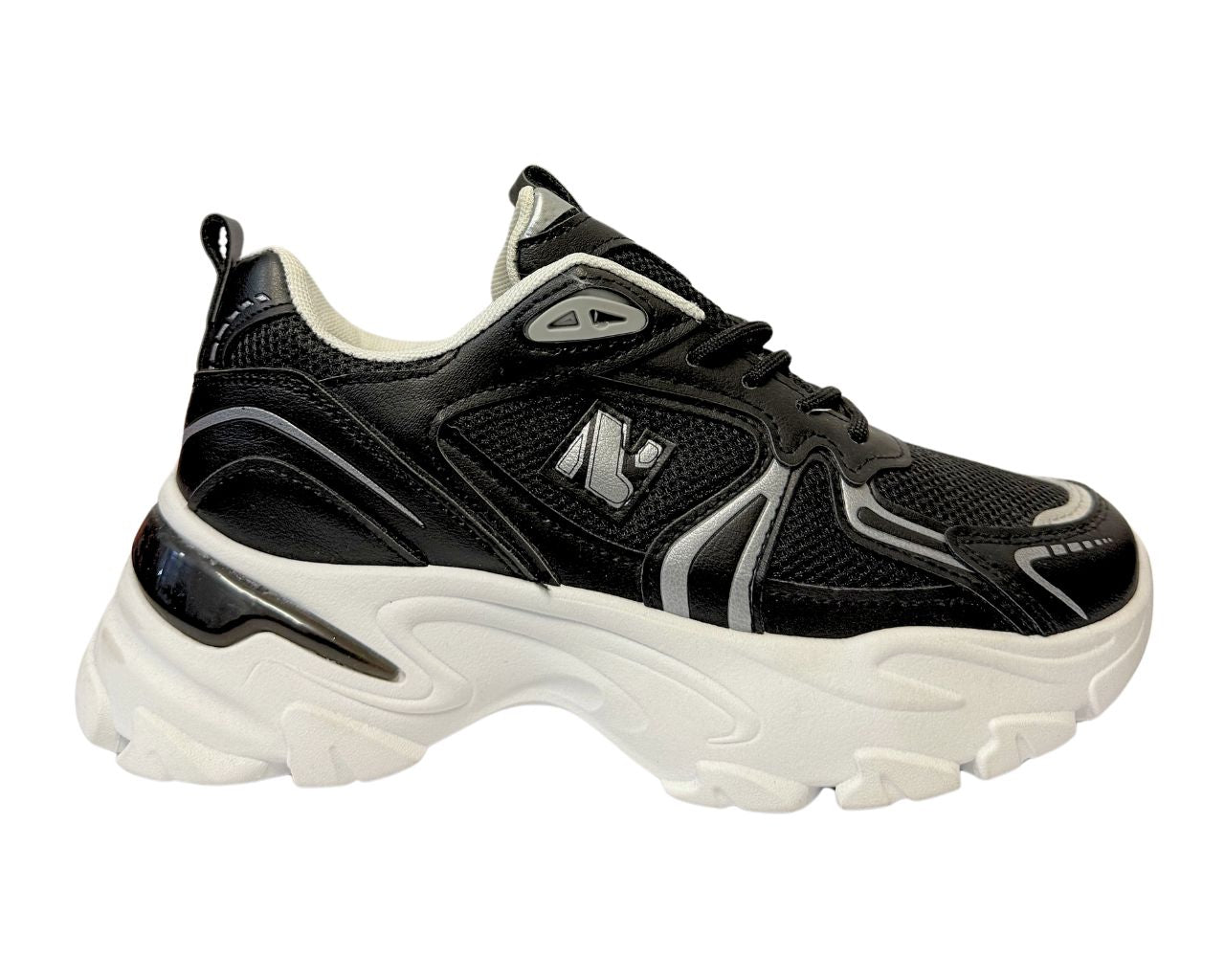 Women's Chunky Sole Lace Up Sports Comfy Gym Walking Trainers