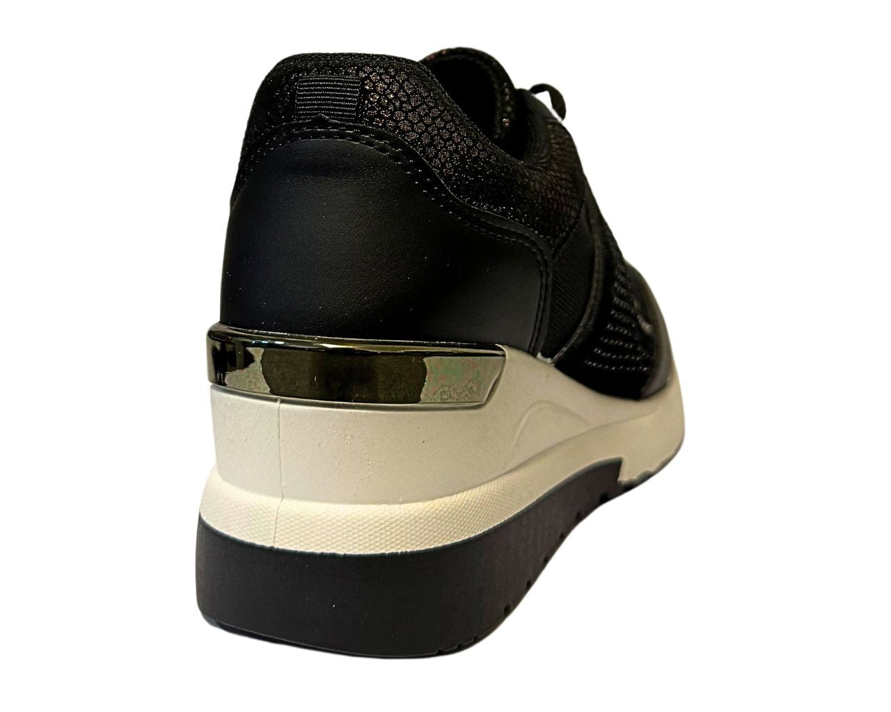 Women's Faux Leather Rhinestone Lace Up Trainers