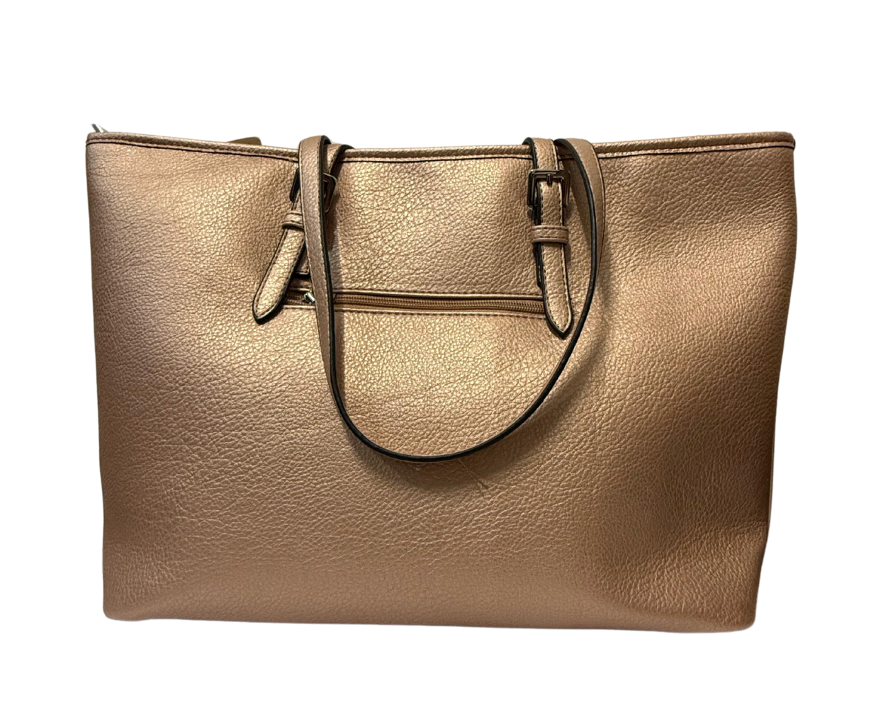 Women's Faux leather Shoulder bag with pompom and scarf