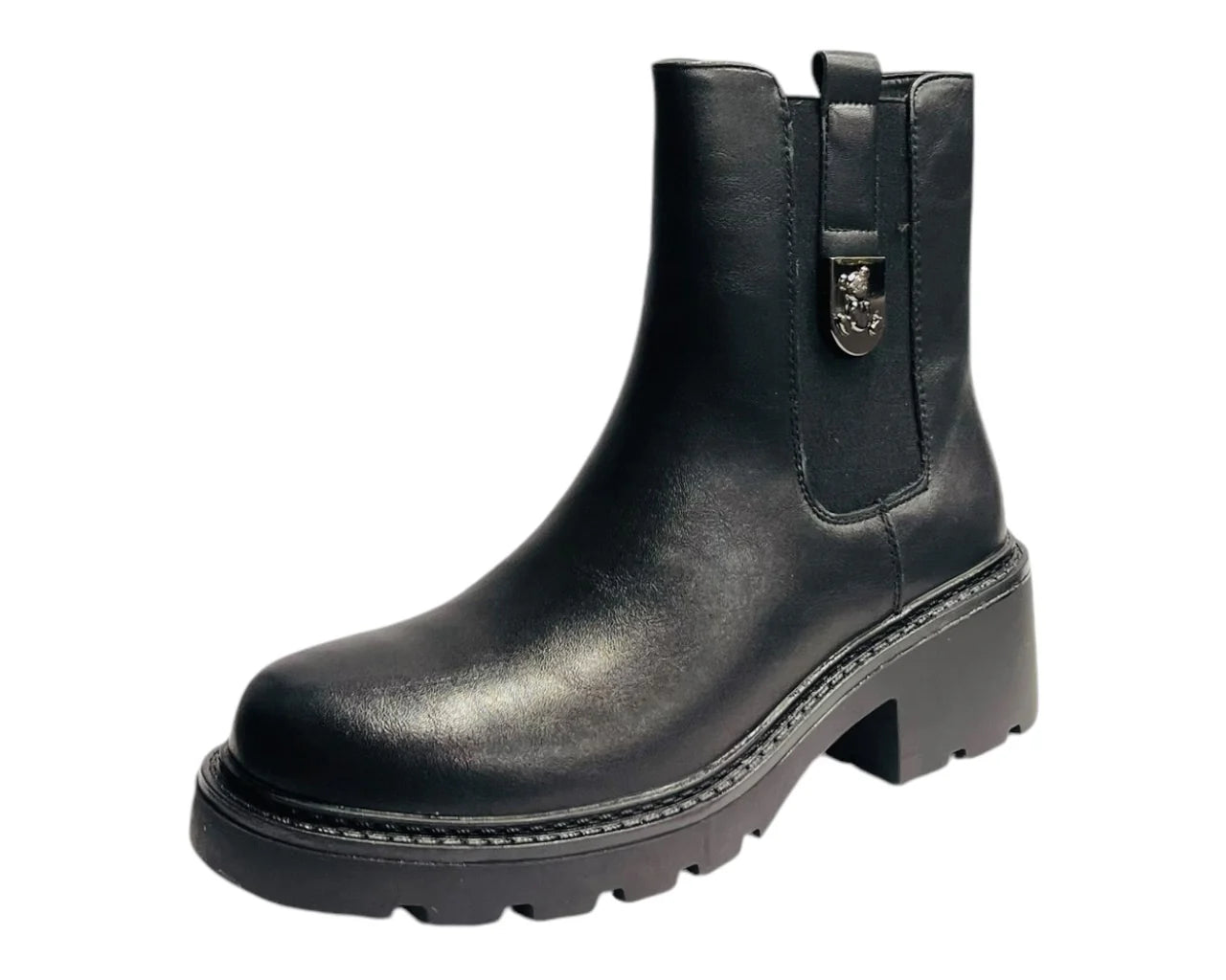Women's Chunky Sole Padlock Chelsea Ankle Boots