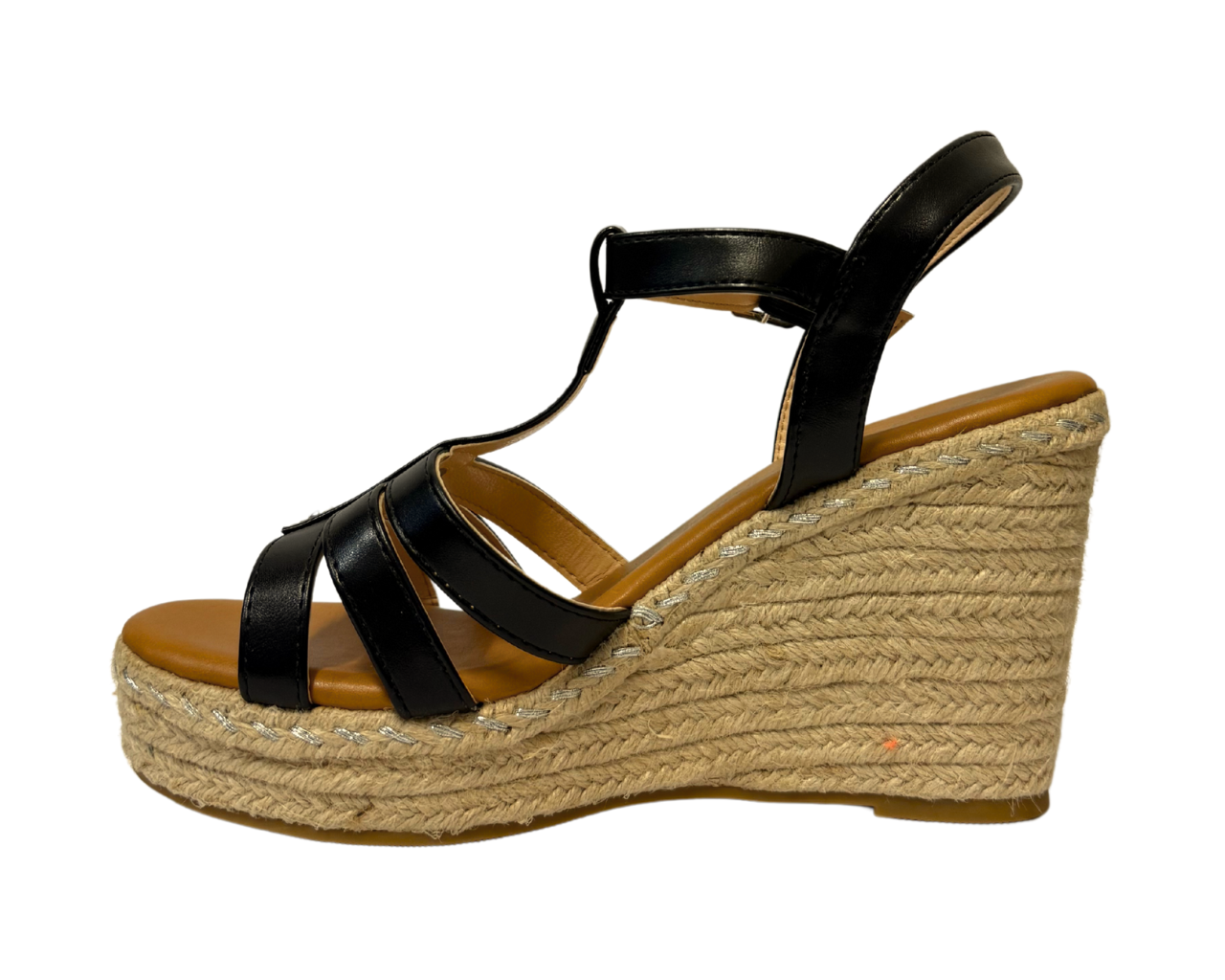 Women's Faux Leather Ankle Strap Wedge Sandals