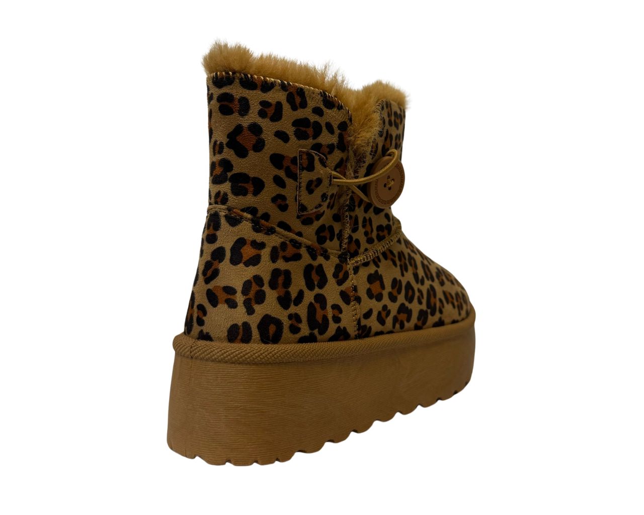 Women's Faux Fur Lining Platform Mini Ankle Boots
