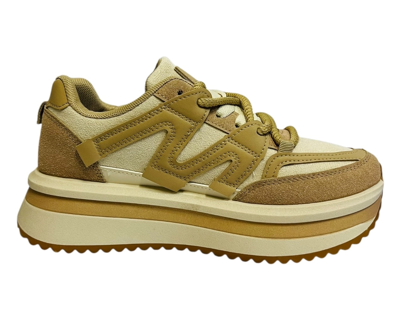 Womens Faux Leather Lace Up Platform Trainers