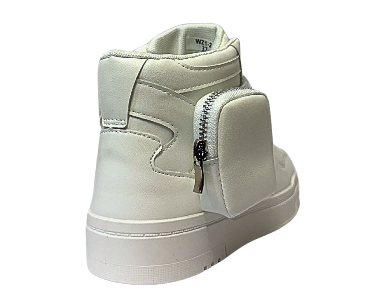 Women's Faux Leather Chunky Sole Lace Up And side Pocket Ankle Trainers