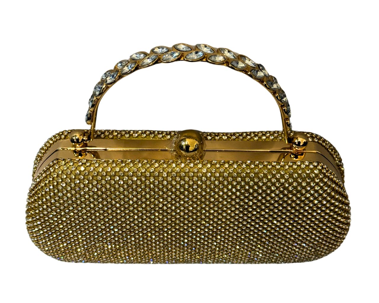 Women Elegant Box Bag with Zircon Embellishments, Decorative Handles & Detachable Chain
