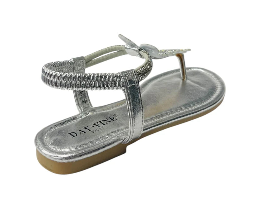 Women's Rhinestone Elastic Ankle Strap Lightweight Thong Sandals