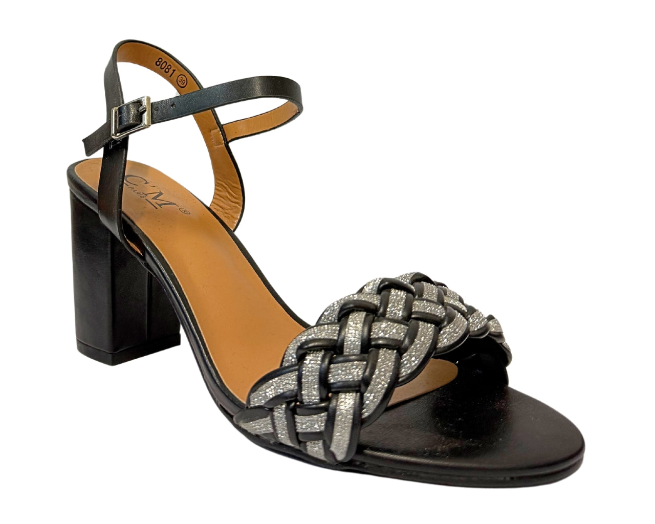 Women's 8081 Block Heel Ankle Strap Shoes