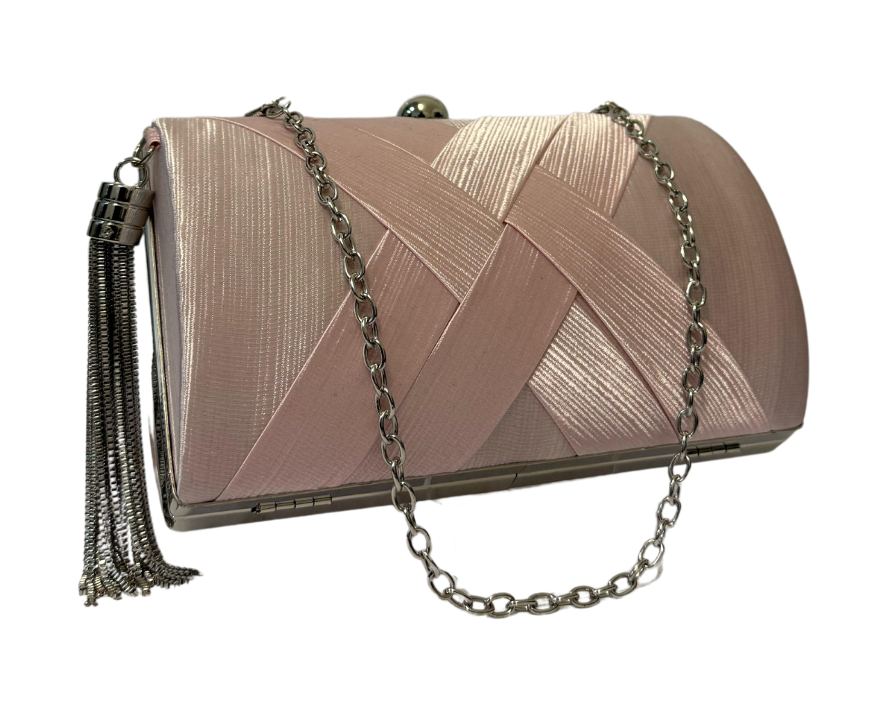 Women's Satin Tassel Clutch Bag Party Prom Evening Purse Handbag Chain