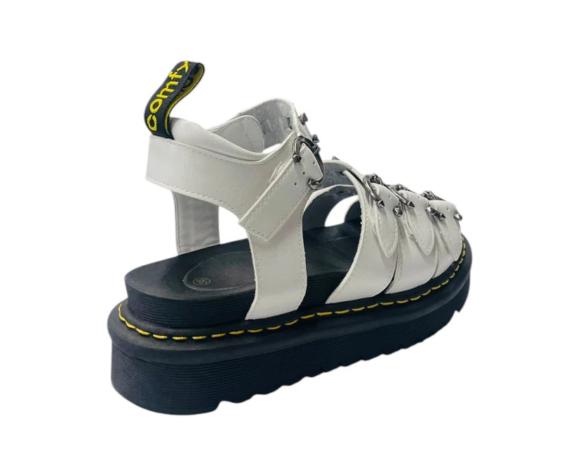 Women's Ankle Strap Hardware Pierced Sandals