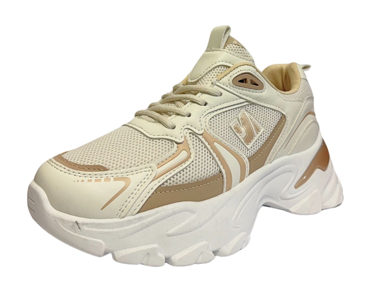 Women's Chunky Sole Lace Up Sports Comfy Gym Walking Trainers