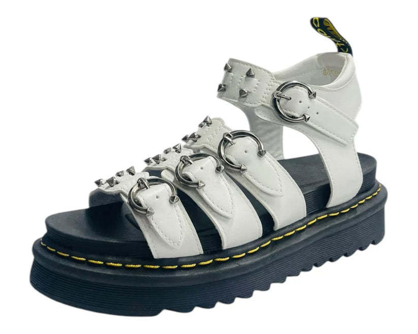 Women's Ankle Strap Hardware Pierced Sandals
