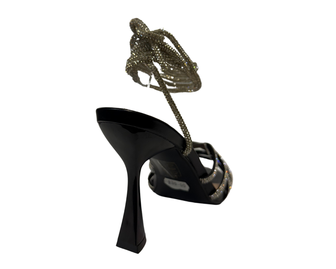 Women's Gold Lace up Diamante Strap Heels