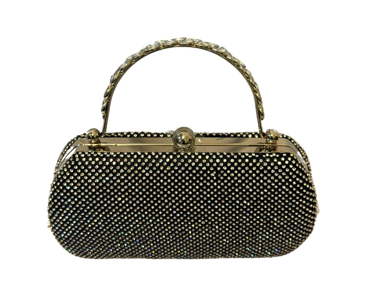Women Elegant Box Bag with Zircon Embellishments, Decorative Handles & Detachable Chain