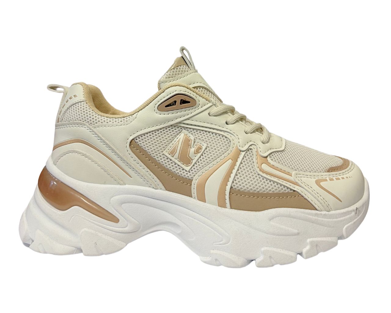 Women's Chunky Sole Lace Up Sports Comfy Gym Walking Trainers