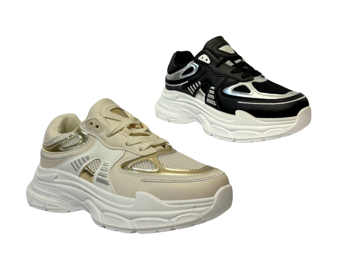 Women's Chunky Sole Lace Up Sports Trainers