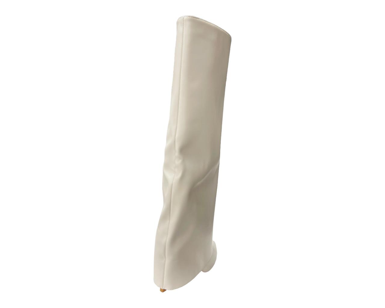Women's Knee High Fold Over Pointed Heel Boots Winter Shoes