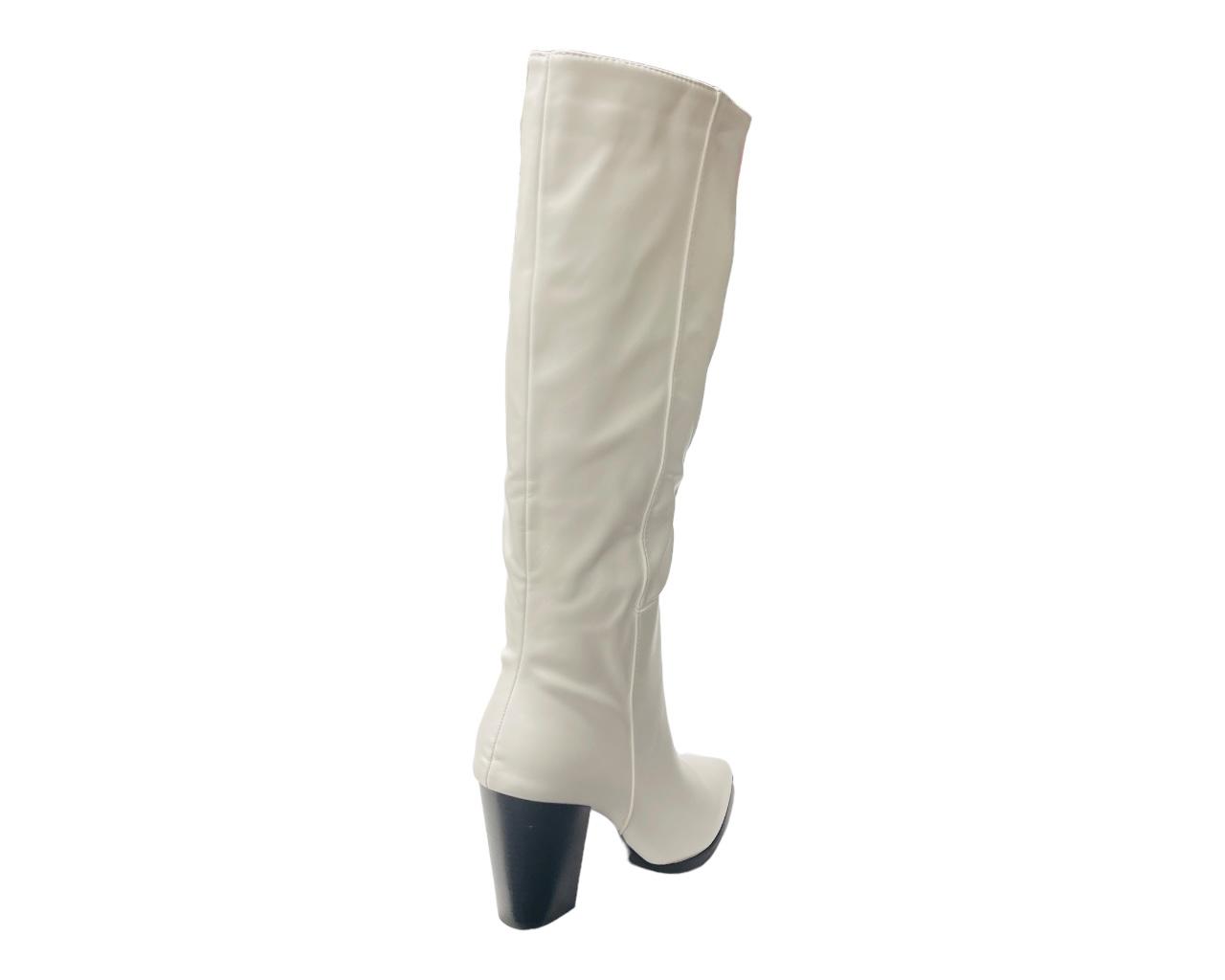 Women's Pointy Toe Knee High Boots Knight Block Heels Nightclub Shoes