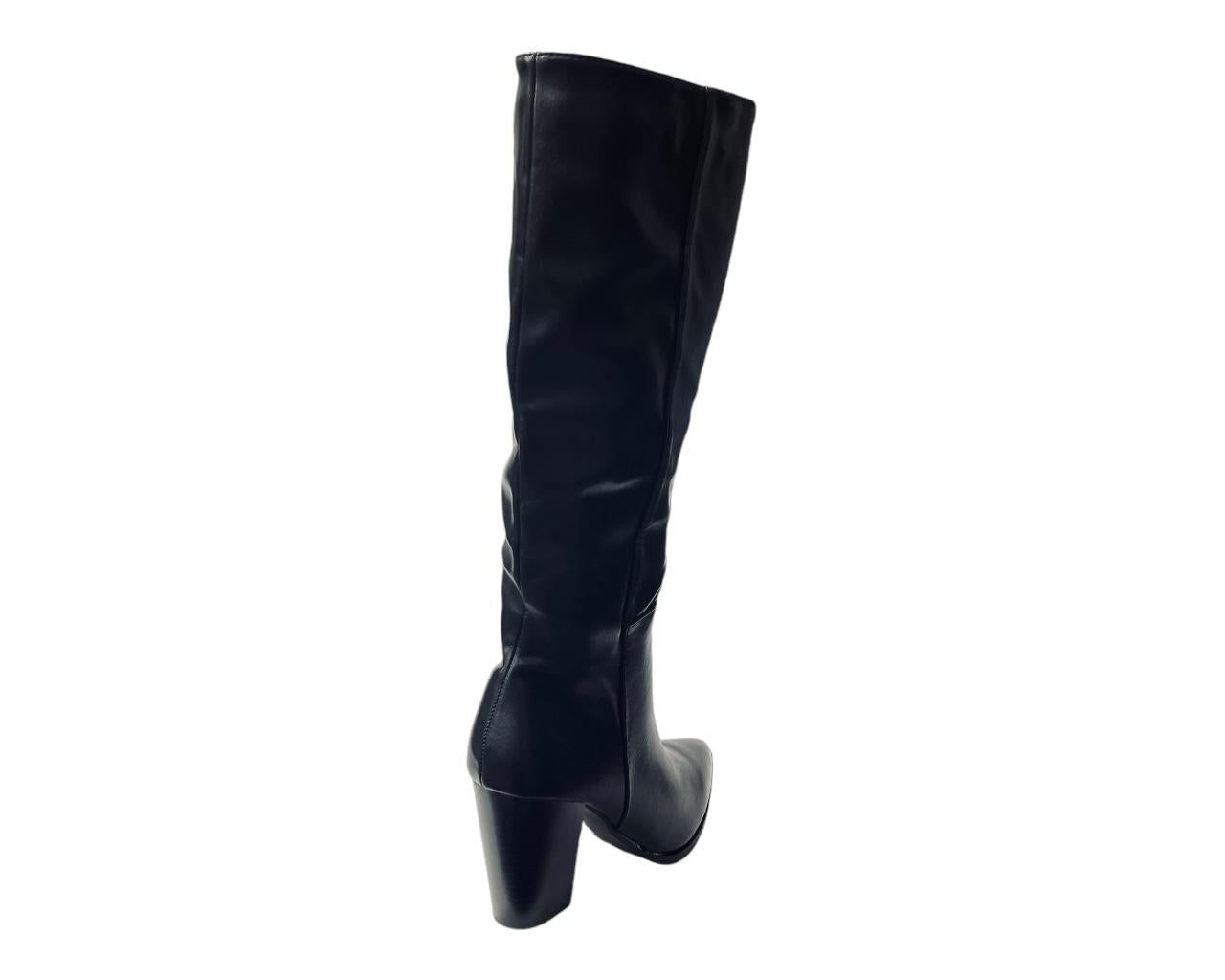 Women's Pointy Toe Knee High Boots Knight Block Heels Nightclub Shoes