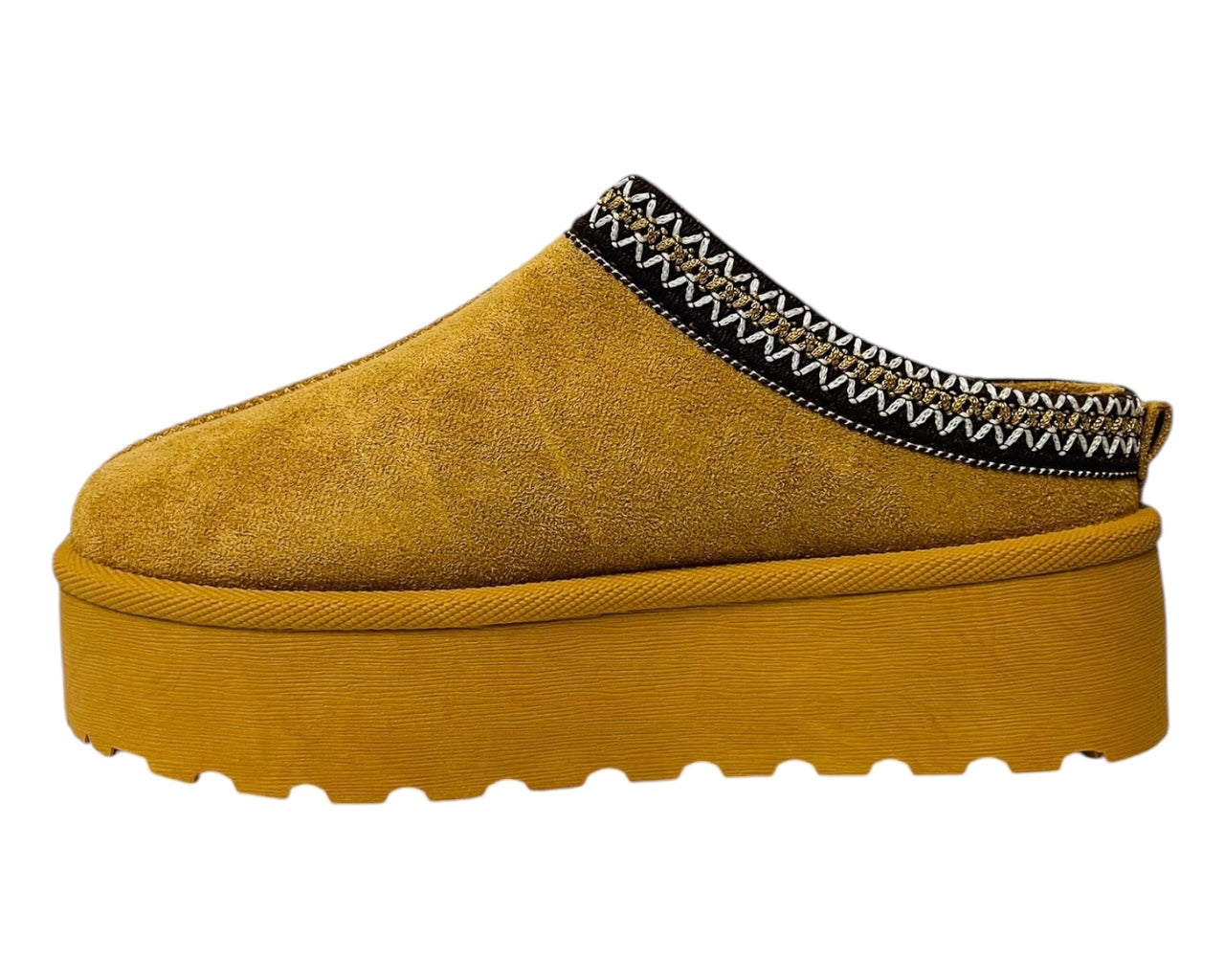 Women's Faux Suede Aztec Platform Sliders