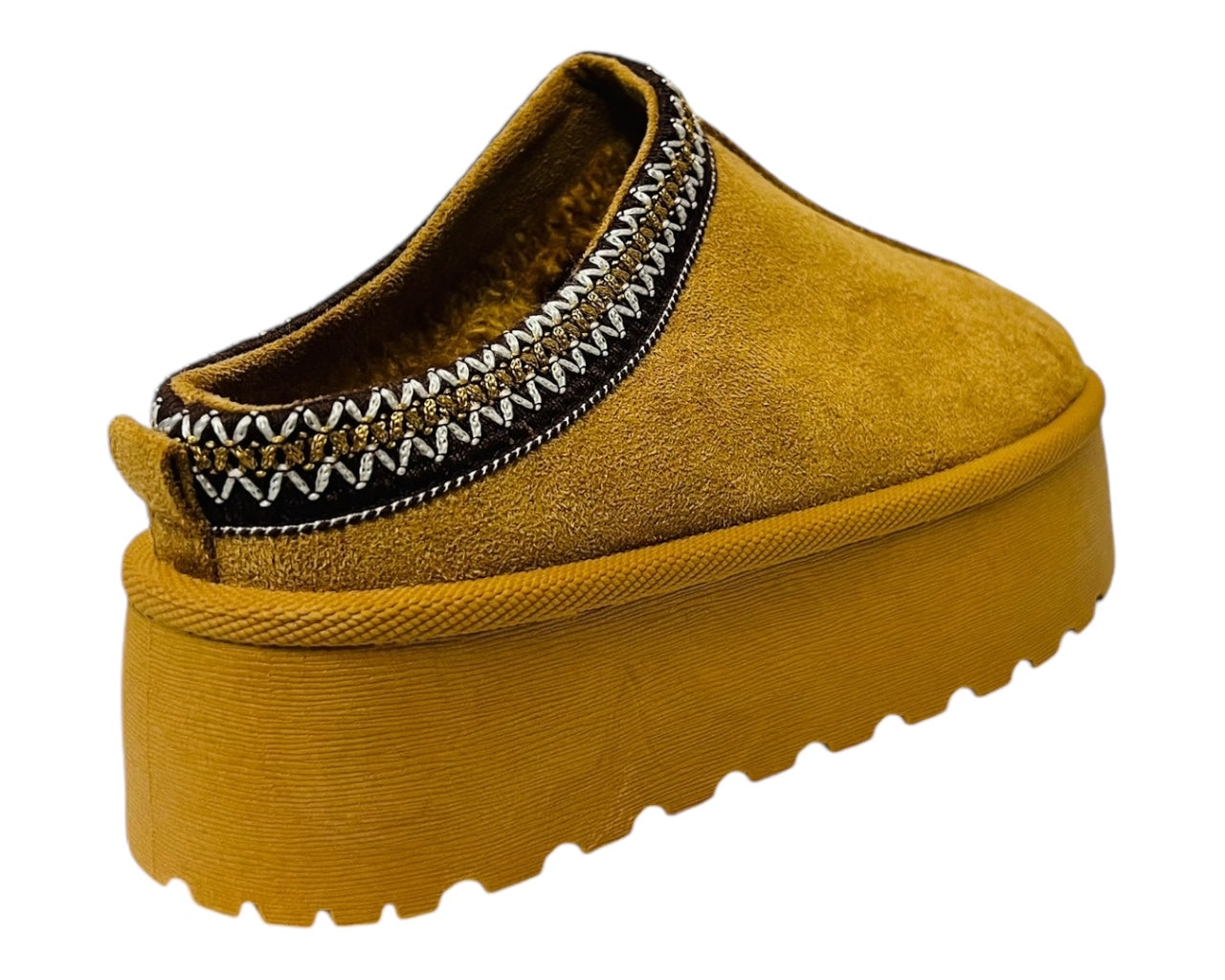 Women's Faux Suede Aztec Platform Sliders