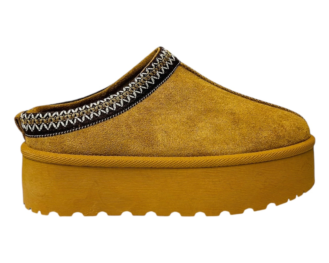 Women's Faux Suede Aztec Platform Sliders