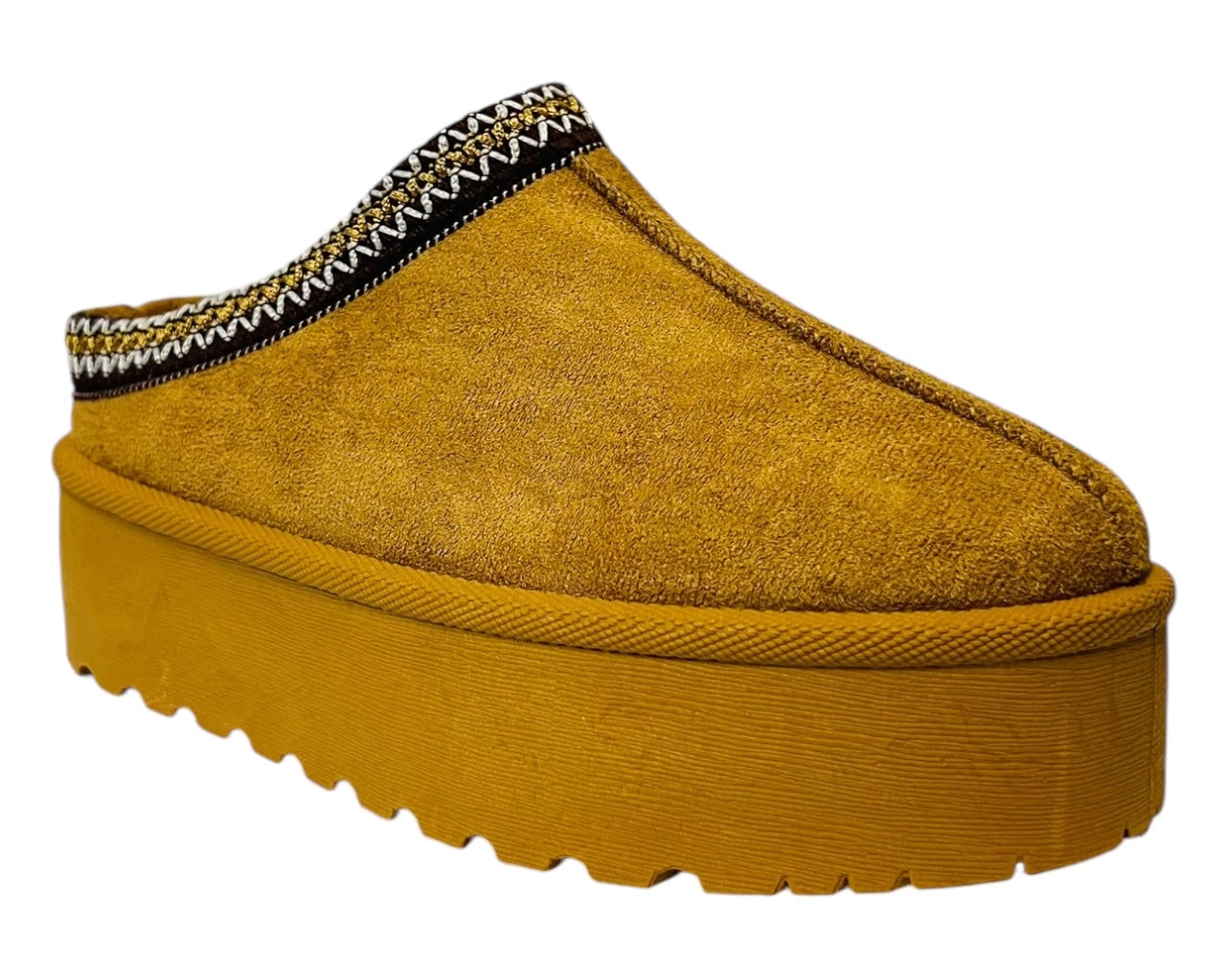 Women's Faux Suede Aztec Platform Sliders