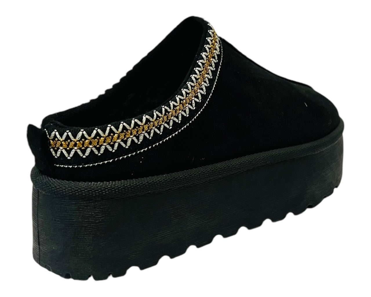Women's Faux Suede Aztec Platform Sliders