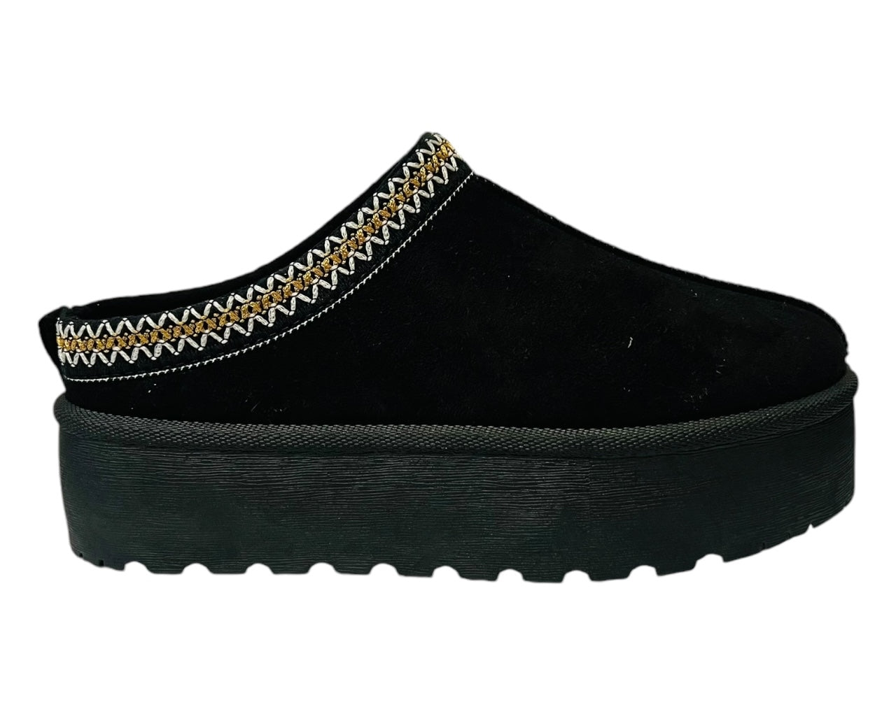 Women's Faux Suede Aztec Platform Sliders