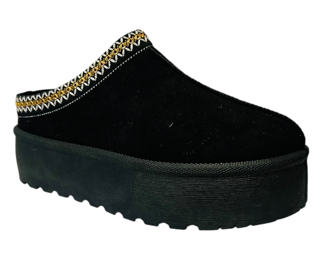 Women's Faux Suede Aztec Platform Sliders